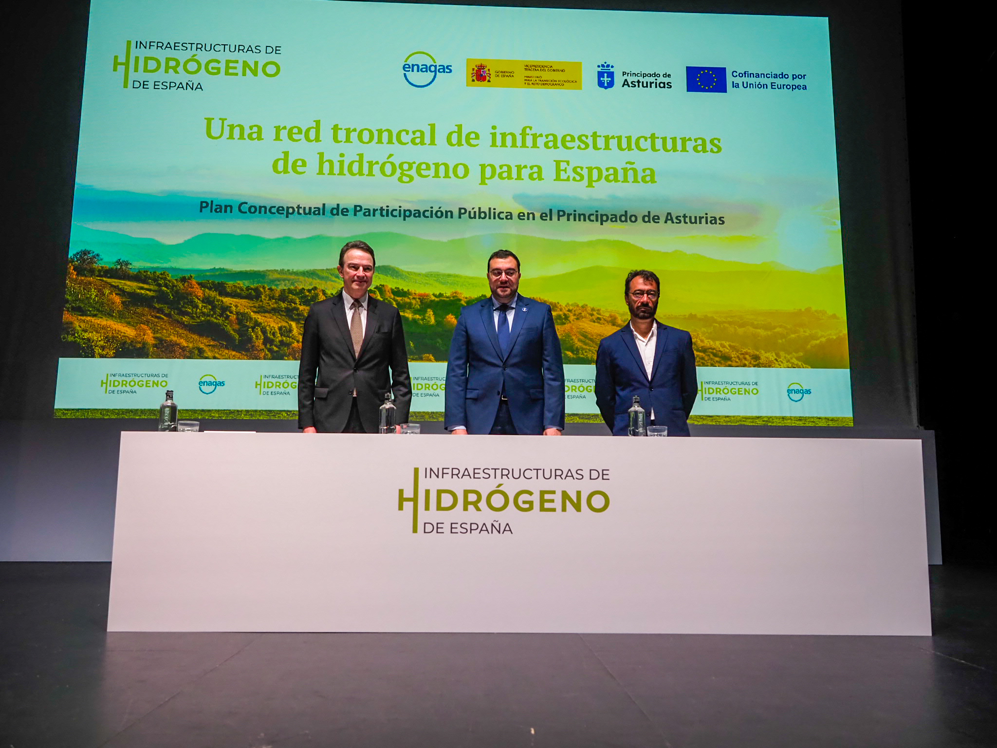 Enagás lanza el Plan de Participación Pública de la Red de Hidrógeno en Asturias en un acto con el Presidente del Principado, Adrián Barbón